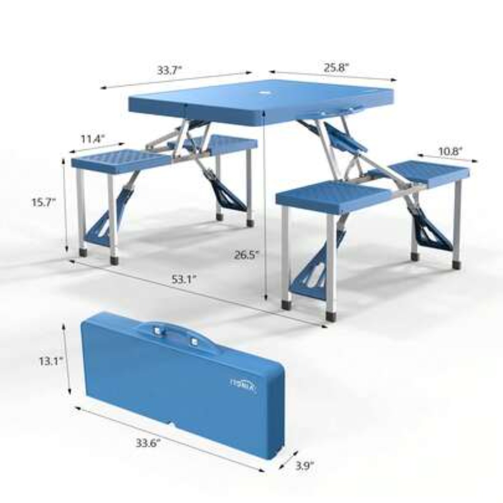 Folding Picnic Table - 4 Ft Folding Camping Picnic Table
