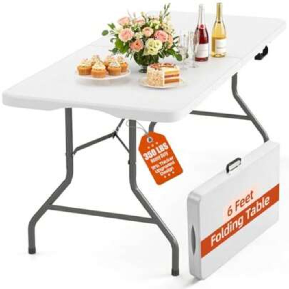 Folding Picnic Table - Folding Table 6ft Heavy Duty Portable