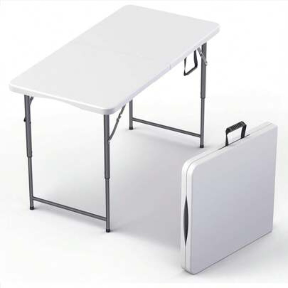 Folding Picnic Table - 4FT Foldable Table Adjustable Height with