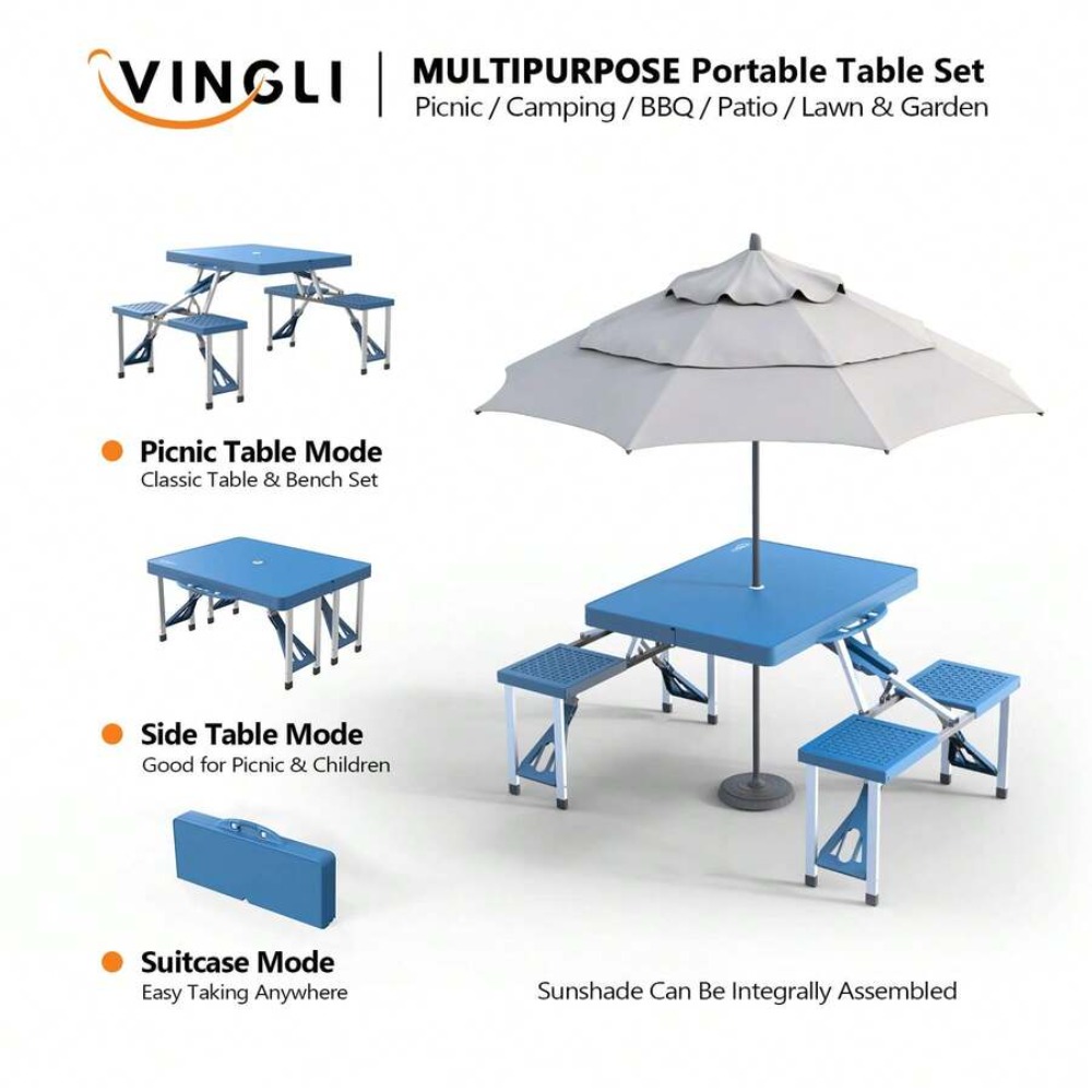 4 Ft Folding Camping Picnic Ta - Folding Picnic Table recension och pris