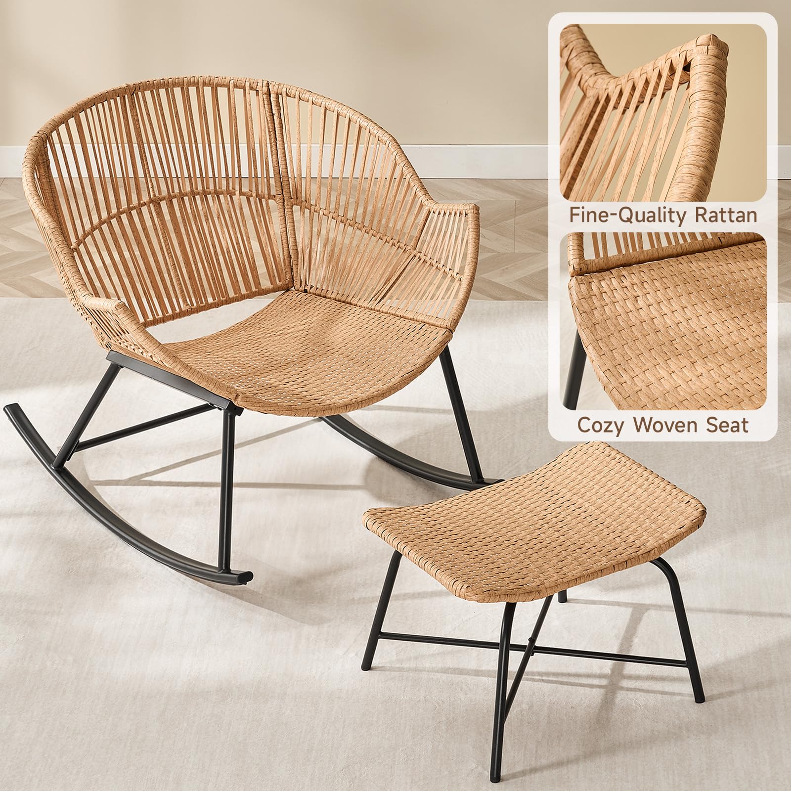 Grey Rattan Papasan Rocking Ch - Outdoor Furniture Egg Chair recension och pris