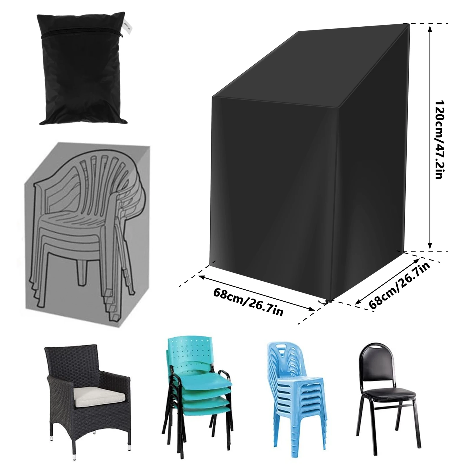 Stacked Chair Dust Cover with  - Outdoor Furniture Upholstery Near Me recension och pris