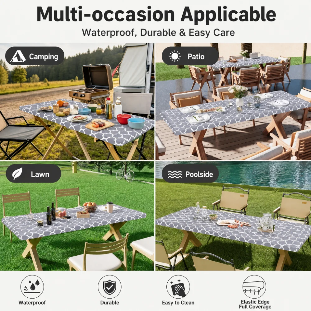 Rectangle Table Cloth Cover, P - Folding Picnic Table recension och pris