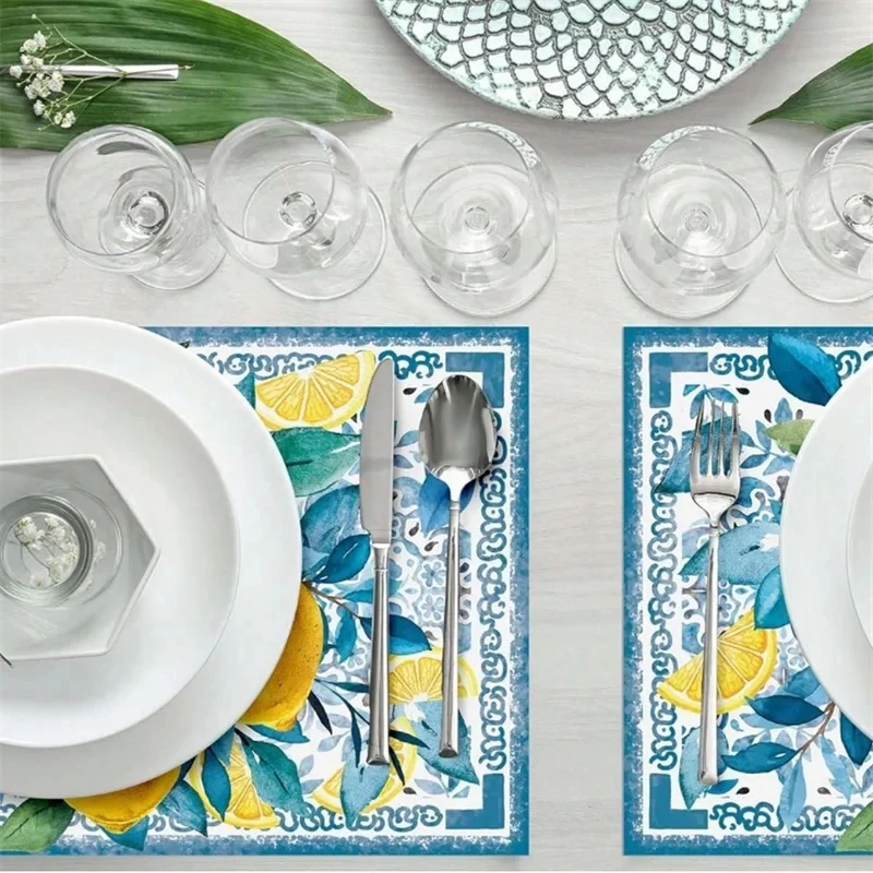 4Pcs Watercolor Blue Flower Le - Outdoor Furniture Dining recension och pris