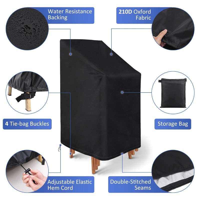 1/2/PCS Stacked Chair Dust Cov - Outdoor Furniture Cover Waterproof recension och pris