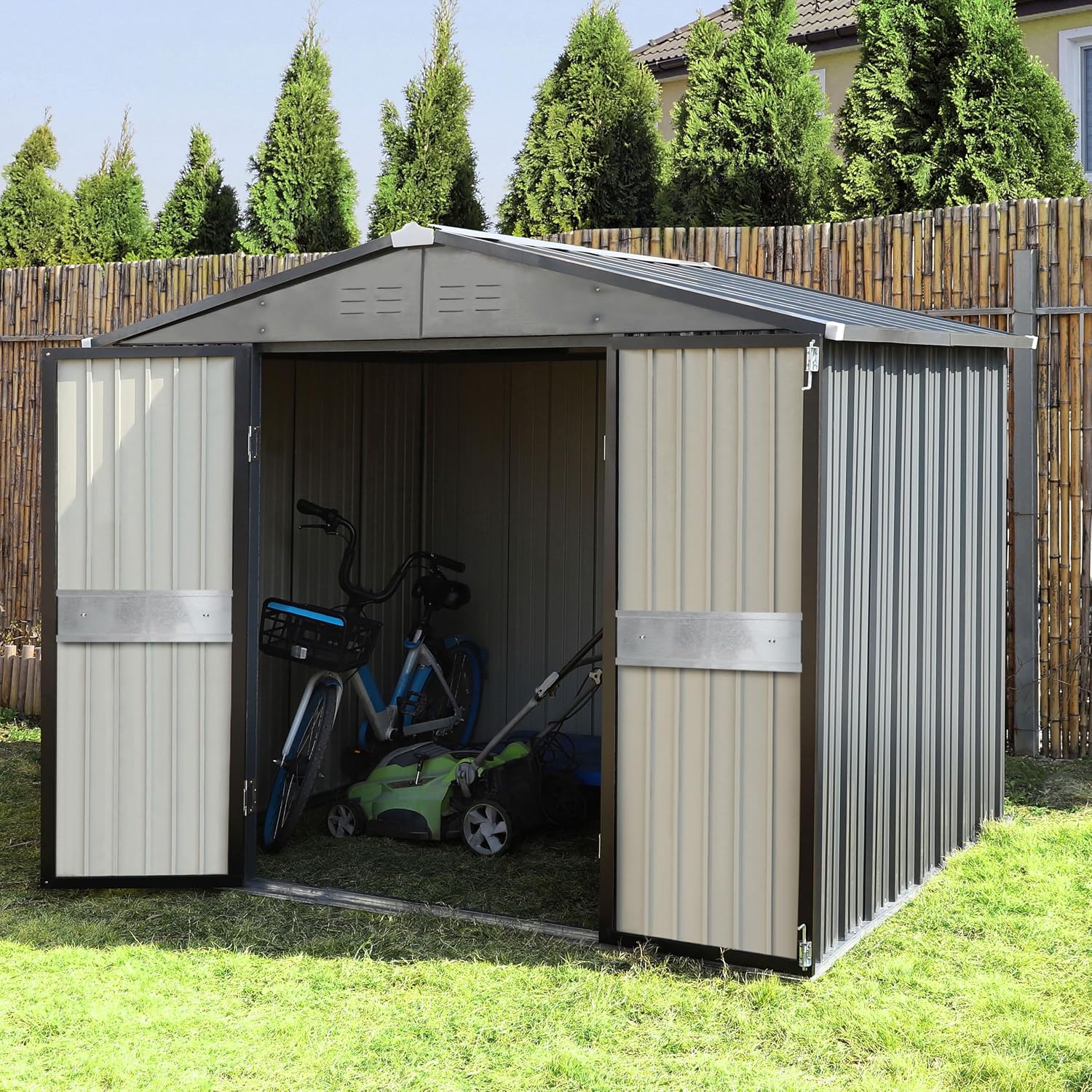 10' x 10' Outdoor Storage Shed - Outdoor Furniture Metal recension och pris