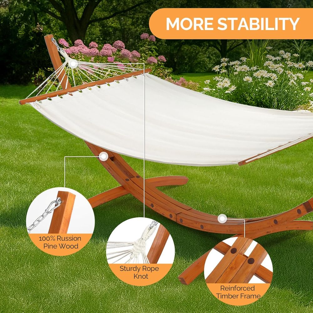 Double Hammock Set with Curved - Hammock With Stand recension och pris