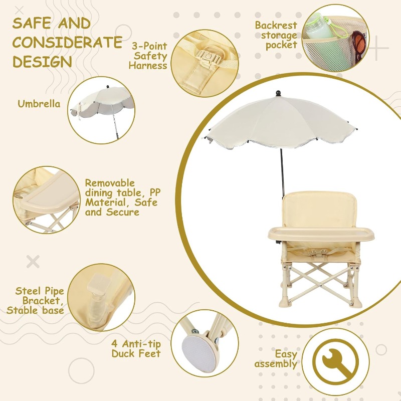 Baby Outdoor Beach Chair with  - Folding Picnic Table recension och pris