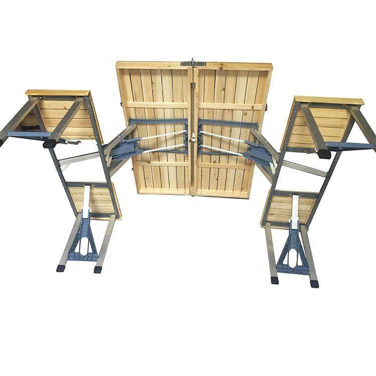 Modern Outdoor Solid Wood Alum - Folding Picnic Table recension och pris