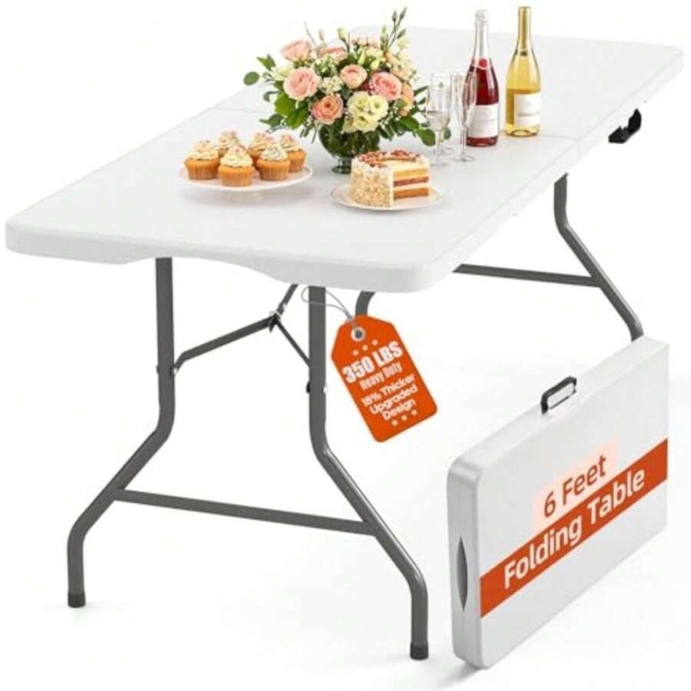 Folding Table 6ft Heavy Duty P - Folding Picnic Table recension och pris
