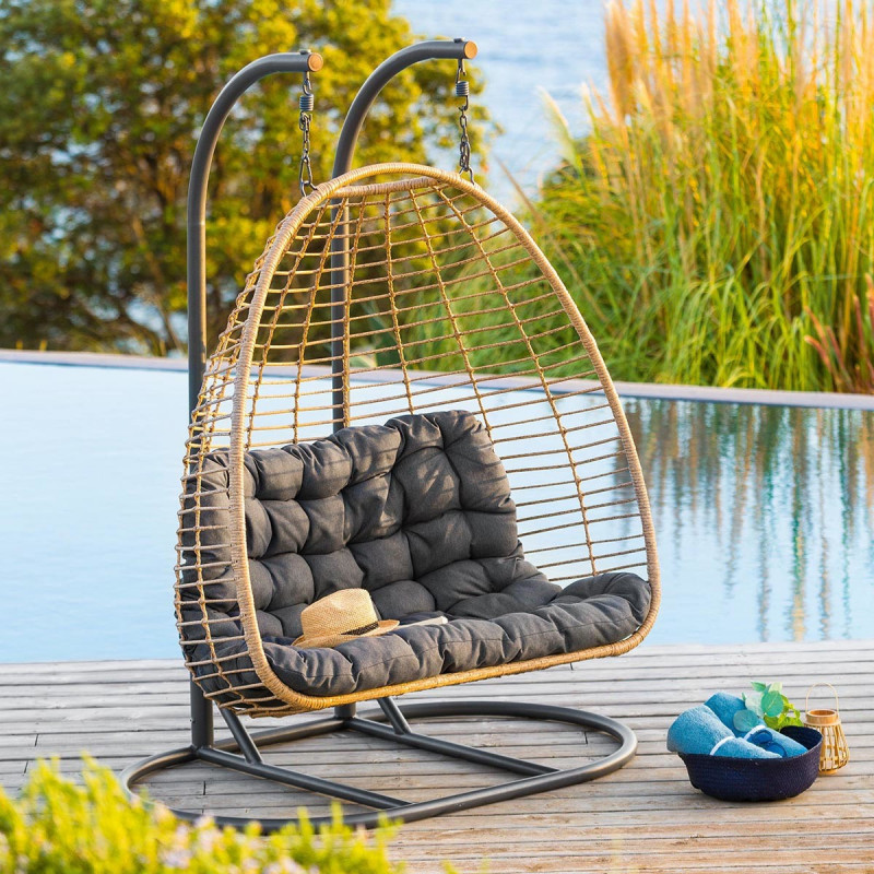 Luxury 2-Seater Hanging Chairs - Outdoor Furniture Egg Chair recension och pris