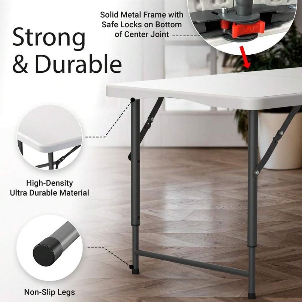 4FT Foldable Table Adjustable  - Folding Picnic Table recension och pris