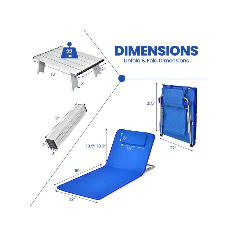 3PCS Folding Beach Mat Set wit - Folding Picnic Table recension och pris